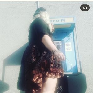 Spirit Halloween Vintage Style Steampunk High Low Skirt Size XL